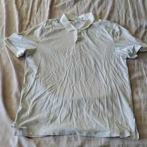 Calvin Klein white stripped liquid cotton polo Medium
